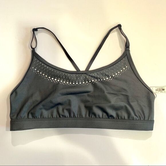 Victoria’s Secret Wet Look weightless strappy unlined sport bra black Large - Picture 4 of 6